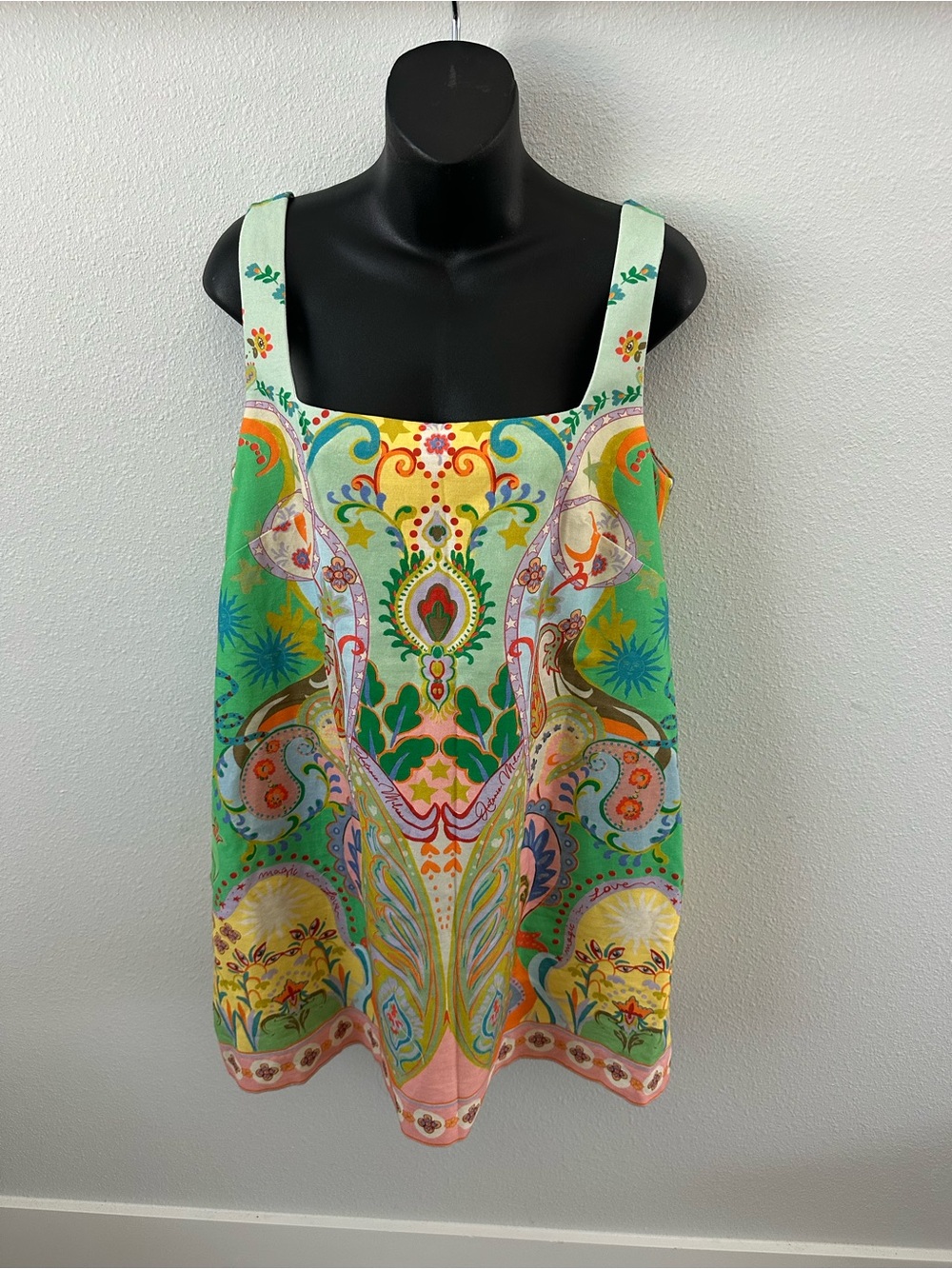 NWT Antonio Melani Paisley Square-Neck Mini Dress in Multicolor - Picture 2 of 10
